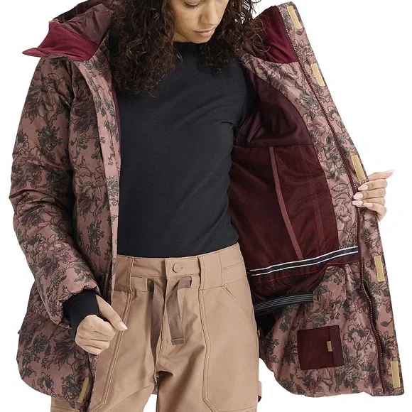 Burton Floral Women's Jacket - Pink and Black - Picture 2 of 7